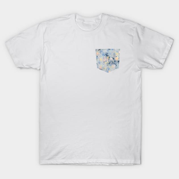 Pocket - Ink Dust Blue T-Shirt by ninoladesign